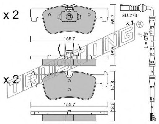 TRUSTING 975.0W Brake Pad Set, disc brake